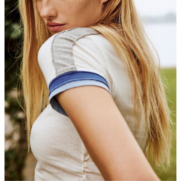 FREE PEOPLE Sporty Mix Tee / Nilla Cream - Picture 10 of 11